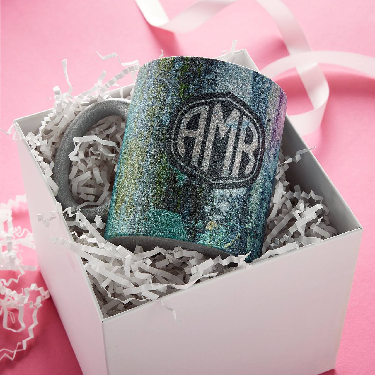 Artsy Monogram Sublimation Glitter Mug